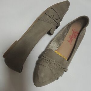 Jellypop Tan Flats with Perforated Detailing Size 5.5